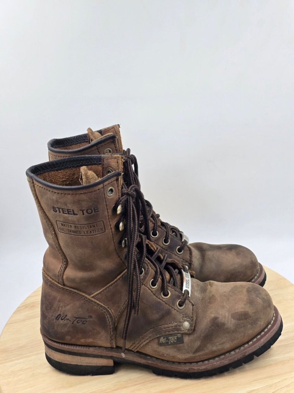 AdTec Women's Steel Toe Logger Work  Boots, Brown, 2426,  9 in. sz 7.5M